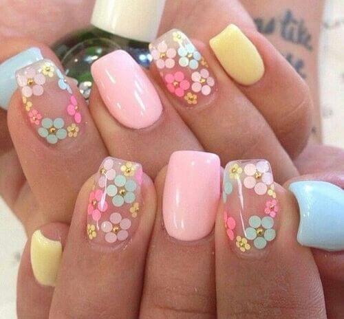 flower nails pastel