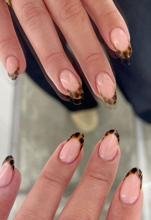 french tip leopard print