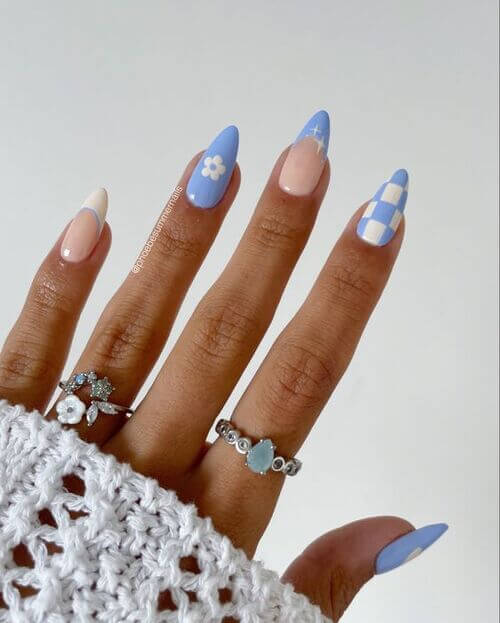 light blue nails for summer