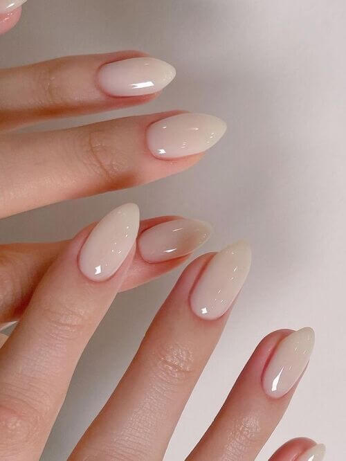 milky nails white