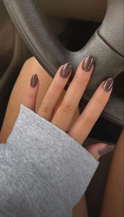 minimal brown nails