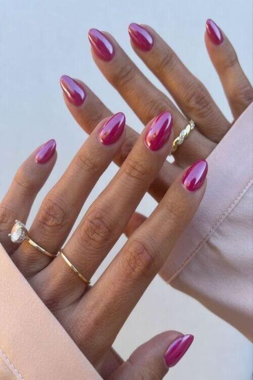 pink chrome nails