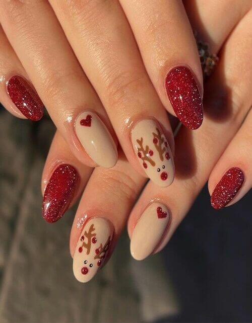 red christmas nails