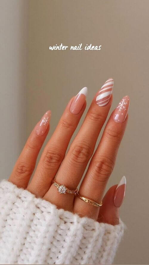 white christmas nails