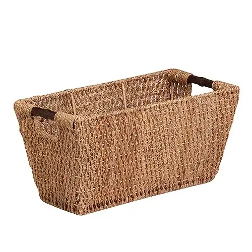 Honey-Can-Do Seagrass Basket w/Handles - Lg STO-02966 Natural, Large (20 in X 10 in)