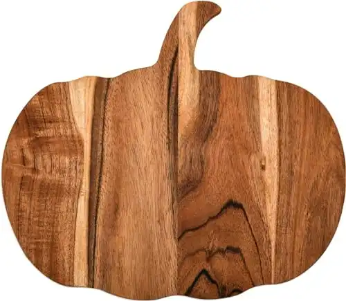 Halloween Pumpkin Shaped Wood Cutting Board for kitchen Decoration, Gothic Cutting Boards with Handle, Charcuterie Wooden Boards, Serving Platter (Pumpkin Board 12"L x 13"W)