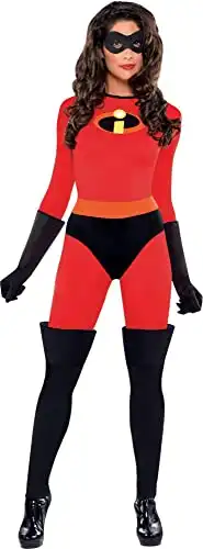 Party City Deluxe Mrs Incredible Costume for Women - Disney The Incredibles Costume Includes Jumpsuit, Gloves & Mask - Costumes for Halloween, Birthday Parties & Themed Event