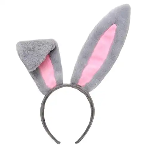 CNALLAR Bunny Ears Headband Furry Rabbit Ear Bunny Costumes Accessories for Easter Halloween Decorations Outdoor