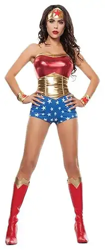 Starline Women's Lady Power Sexy Cosplay 4 Piece Costume Set