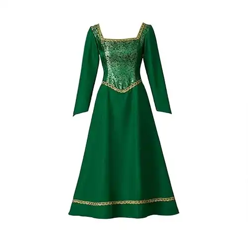 Saniplaycos Princess Cosplay Fiona Cosplay Dress Green Outfits Fancy Halloween Costumes for Women