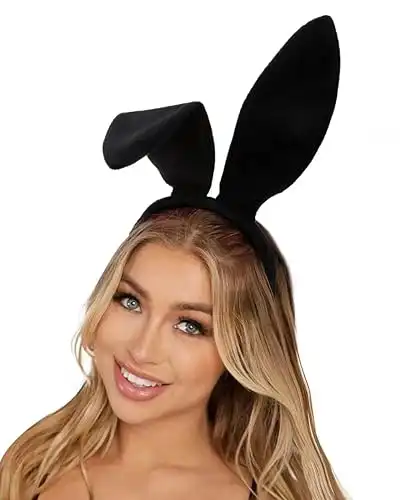 Velvet Black Pink Bunny Ears Headband for Party Favors Halloween Cute White Rabbit Ear Hair Bands Holiday Birthday Decoration