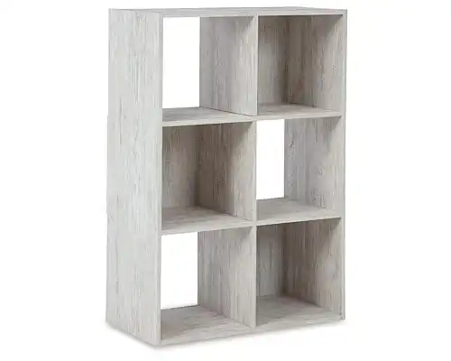 Signature Design by Ashley Paxberry Coastal 6 Cube Storage Organizer or Bookcase, Whitewash