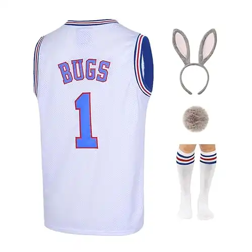 Mens #1 Bugs #10 Lola Jerseys Couples Halloween Costume Sets Space Basketball Jersey for Women