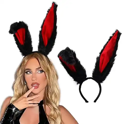 Bunny Ears Headbands Furry Rabbit Ear Headband Party Prom Cosplay Headwear Costume Hair Accessories for Women