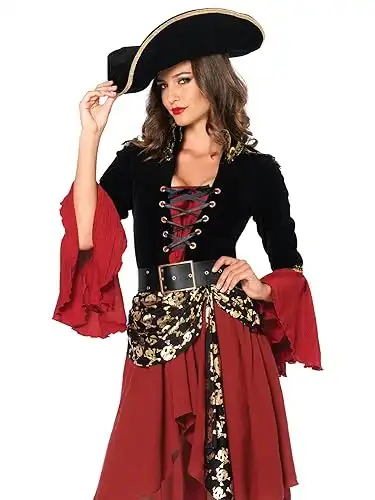 Leg Avenue womens 2 Pc Cruel Seas Pirate Captain Dress Costume