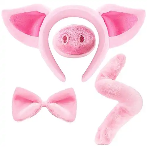 Spooktacular Creations Pink Pig Costume Accessories Set Dalmatian Costume Accessories, Animal Costume Accessories Set