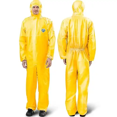 Medtecs Hazmat Suits - 6 Sizes Options - Disposable Coveralls Suit, Medical Protective Coverall PPE Hazmat Suits