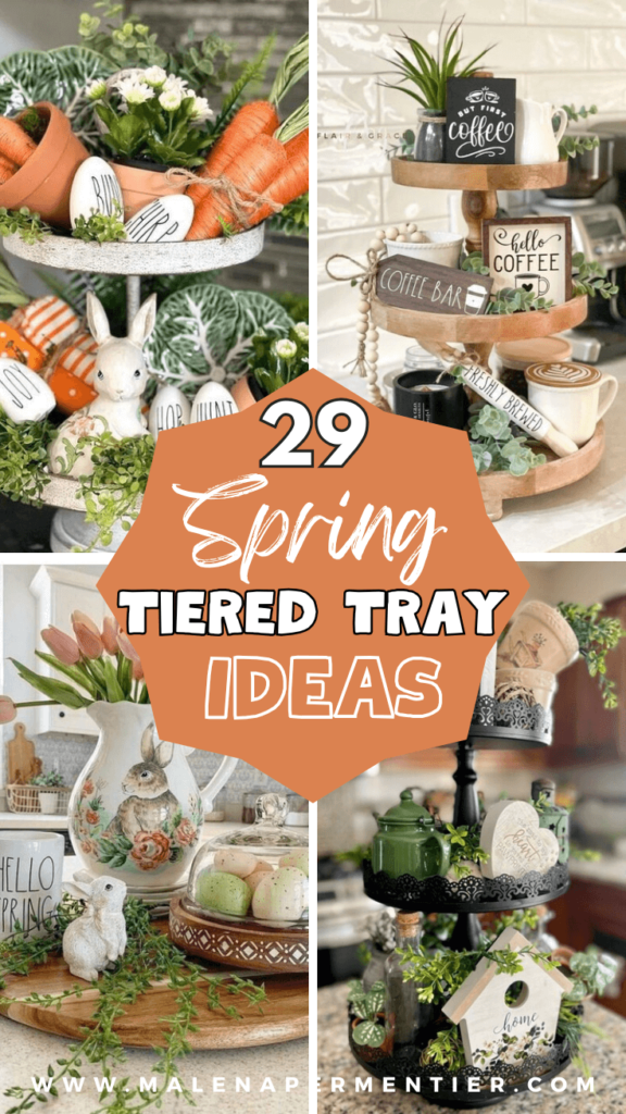 spring tiered tray decor ideas