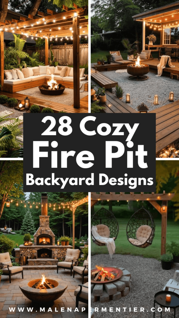 cozy fire pit design backyard