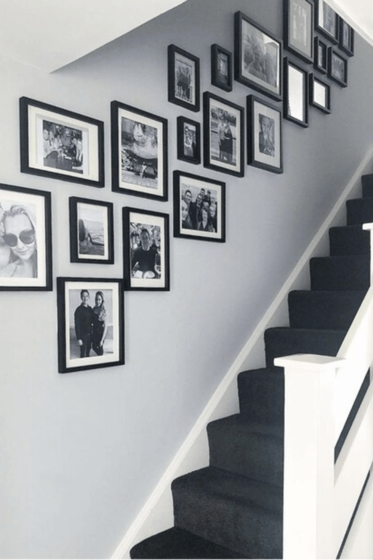 staircase above wall decor