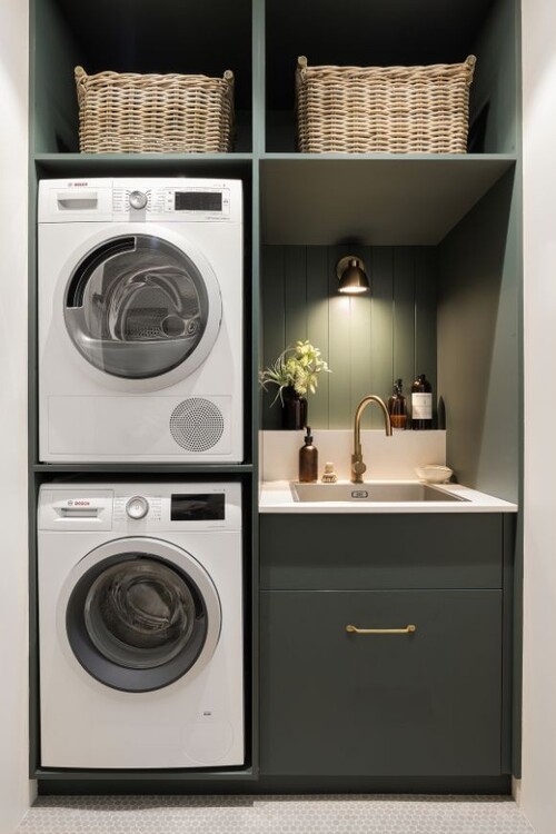 Optimize Your Laundry Room With Stacked Washer Dryer And Sink Design Optimize Your Laundry Room With Stacked Washer Dryer And Sink Design